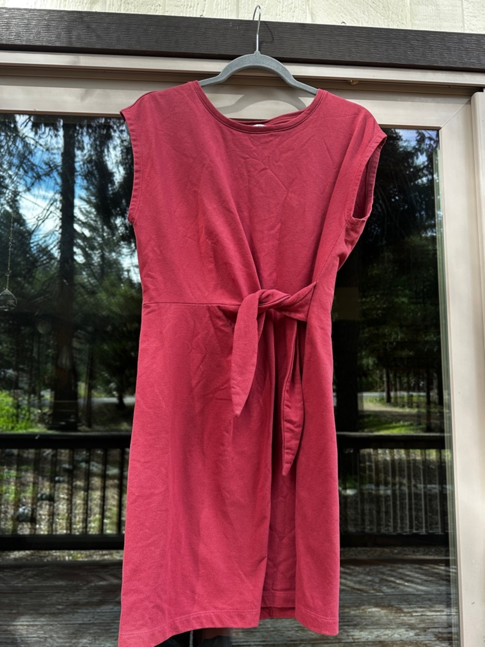 Nine West Sleeveless Tie-Waist Mini Dress in Deep Rose